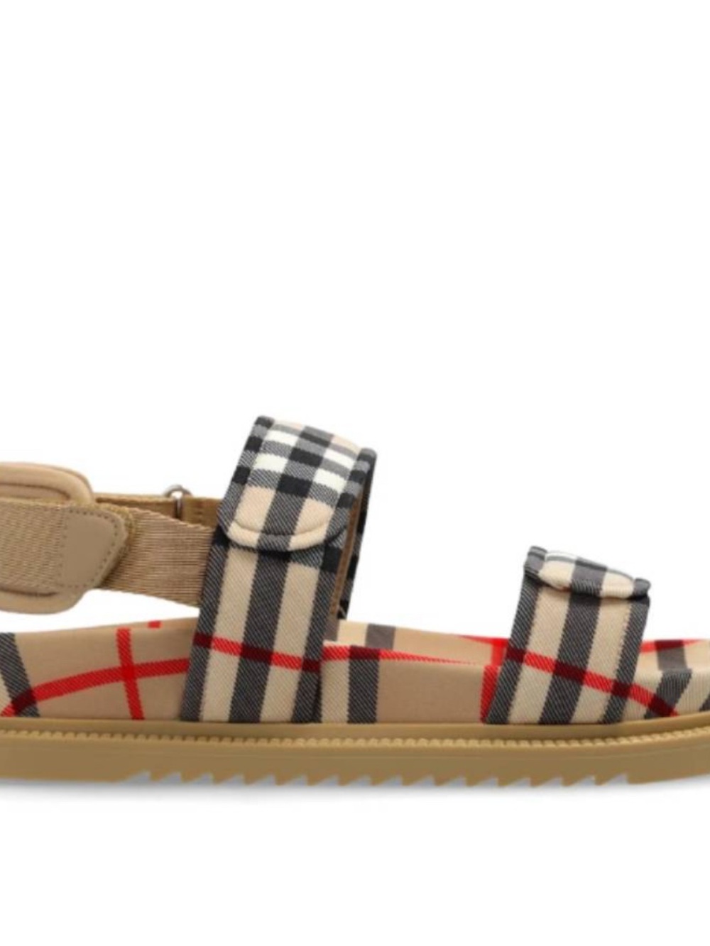 Burberry Beige Nova Check Kids Sandals with Red Accent euro 32